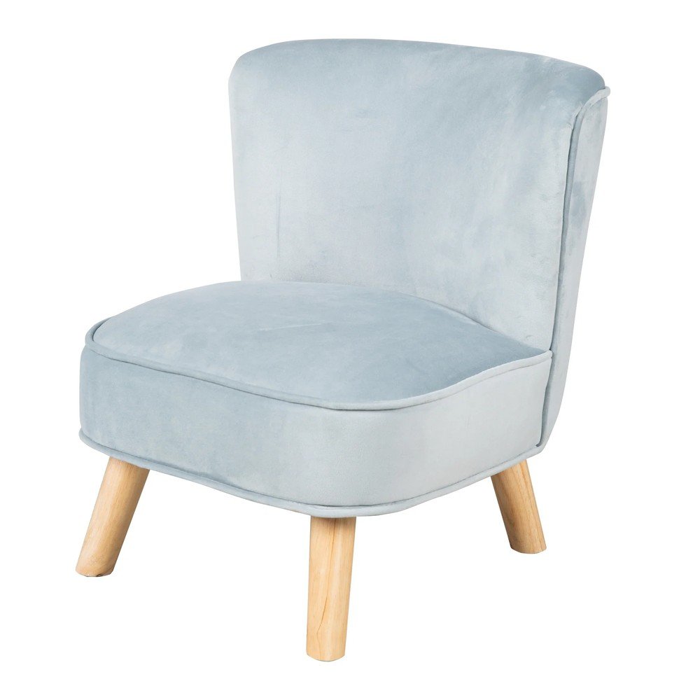 Világoskék bársony gyerek fotel Lil Sofa – Roba