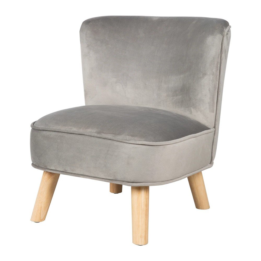 Világosszürke bársony gyerek fotel Lil Sofa – Roba