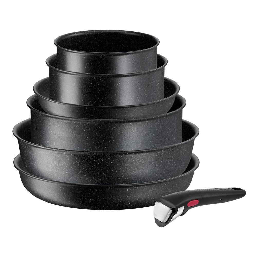 Alumínium edény készlet 7 db-os INGENIO Black stone L3998702 – Tefal