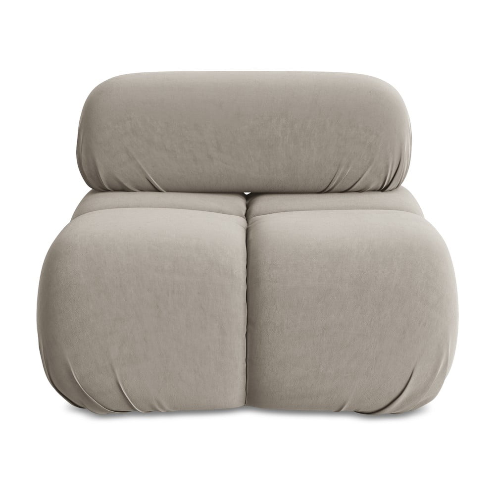 Bézs bársony kanapé modul Lokua – Makamii