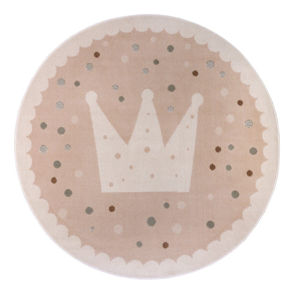 Bézs gyerek szőnyeg ø 140 cm Crown – Hanse Home