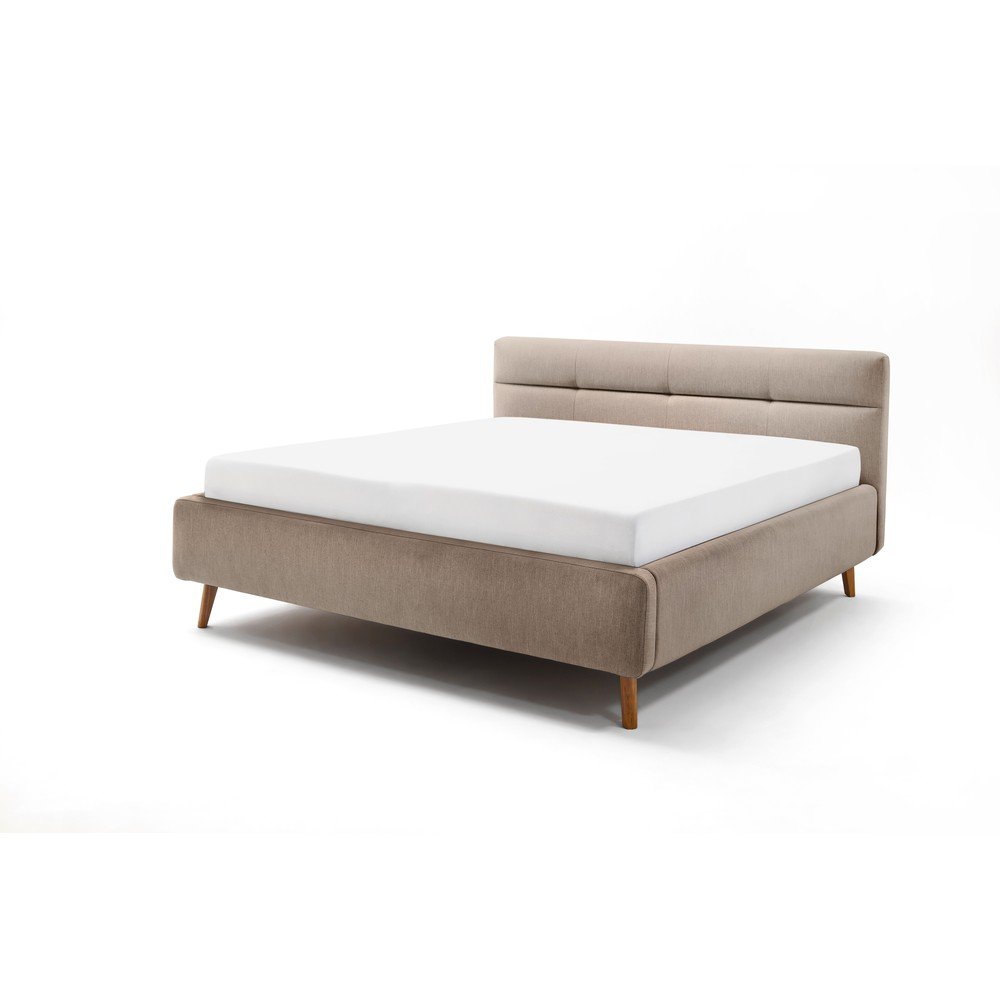 Bézs kárpitozott franciaágy ágyrács nélkül 180x200 cm Lotte – Meise Möbel