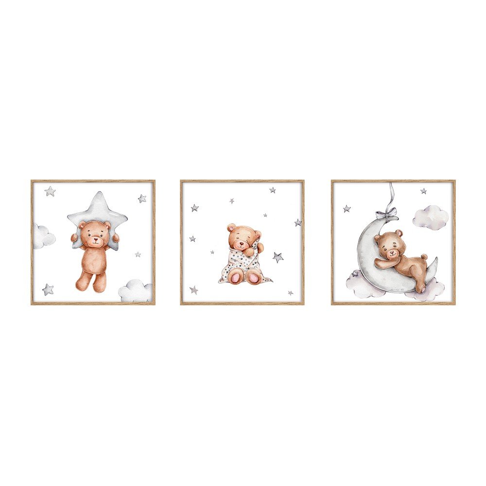 Gyerek kép szett 3 db-os 20x20 cm Teddy Bear