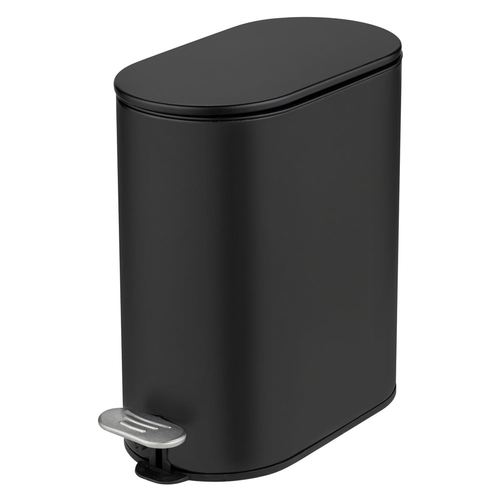 Matt fekete acél pedálos szemetes 5 l Collungo – Wenko
