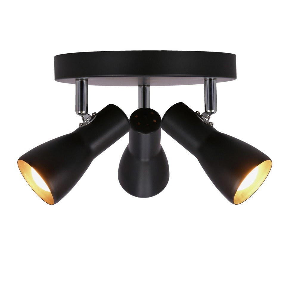 Matt fekete mennyezeti lámpa fém búrával 29x29 cm Picardo – Candellux Lighting