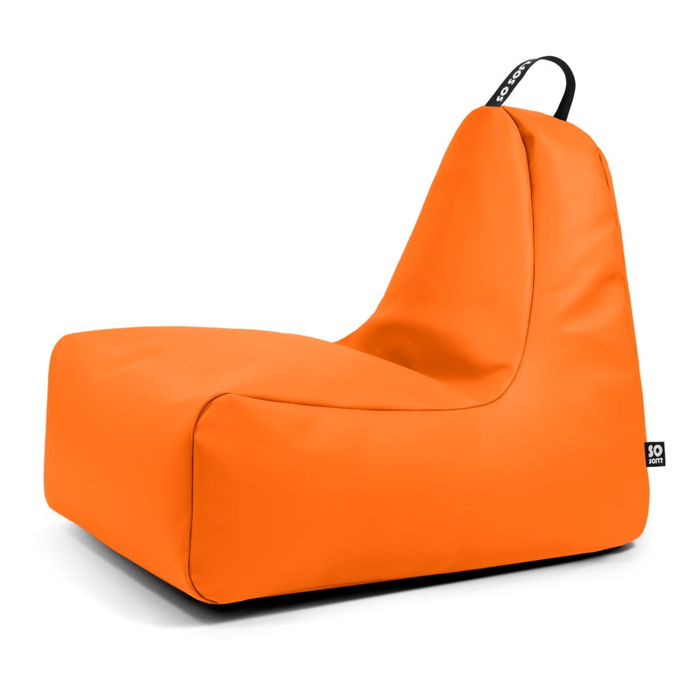 Narancssárga bőrutánzat babzsákfotel Chill L – So Soft?