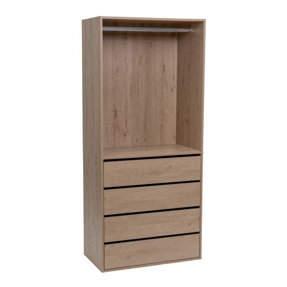 Natúr színű nyitott moduláris szekrény tölgyfa dekorral 80x180x45 cm Modular – Casa Selección