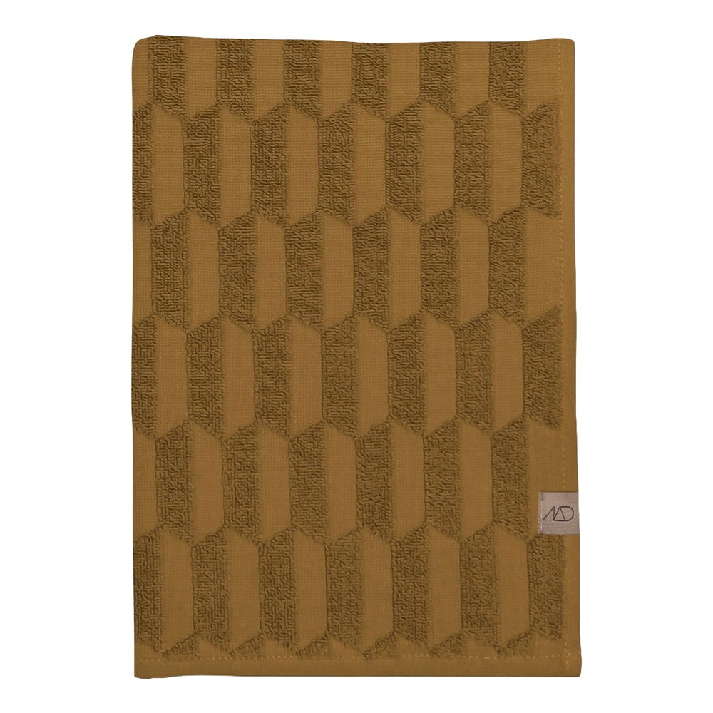 Okkersárga pamut törölköző szett 2 db-os 35x55 cm Geo – Mette Ditmer Denmark