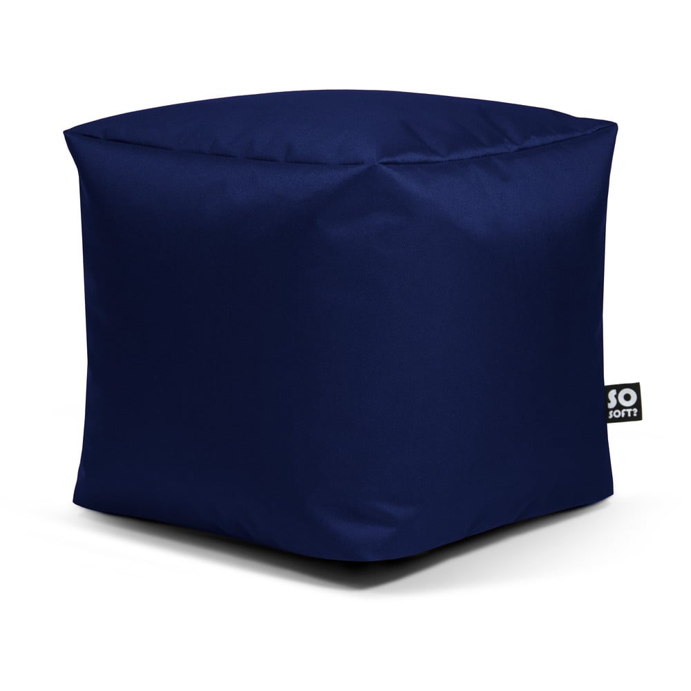 Sötétkék gyerek babzsákfotel Cube M – So Soft?