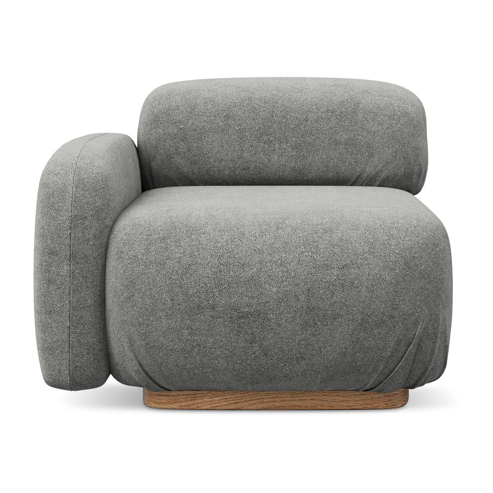 Szürke buklé kanapé modul (bal oldali) Ailani – Makamii