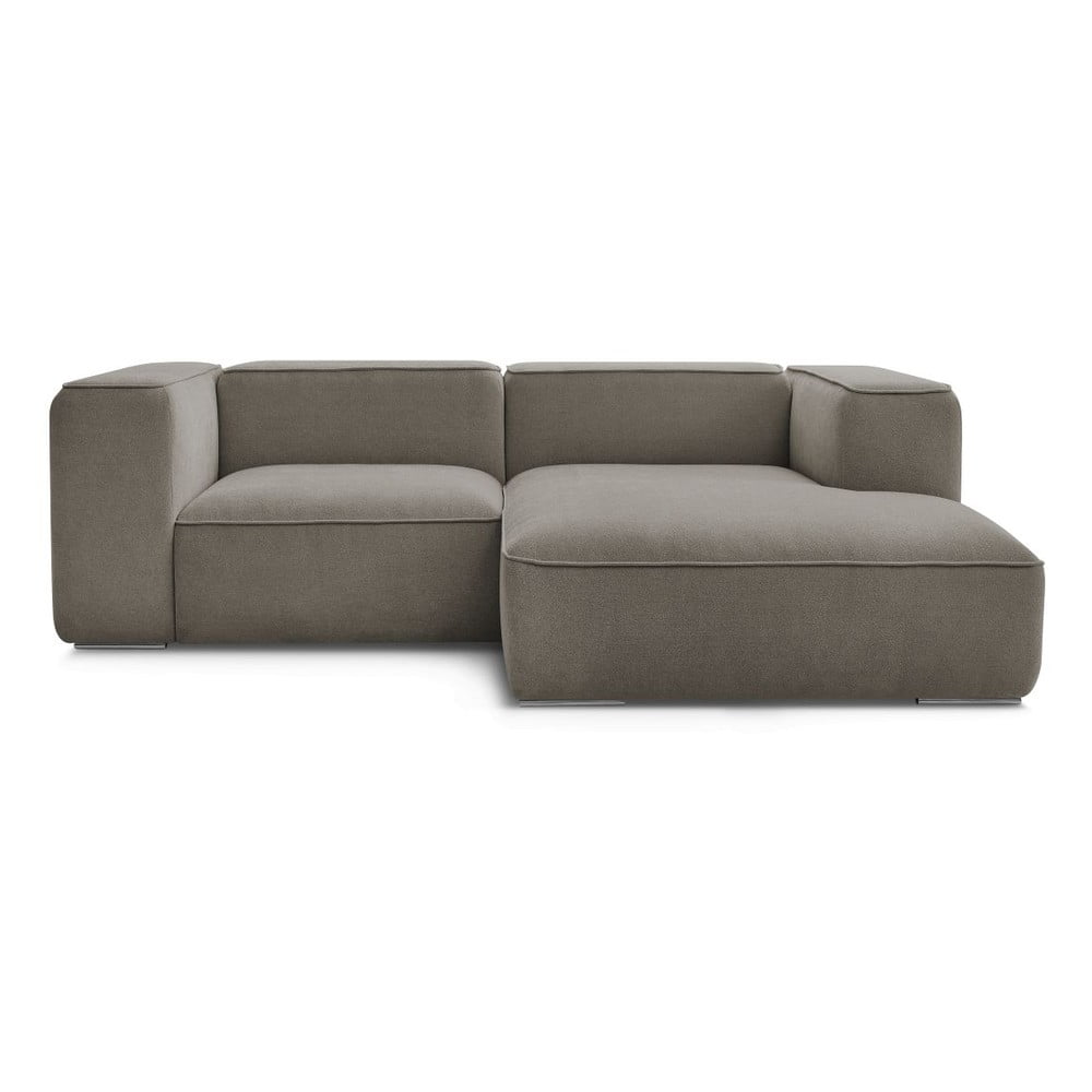 Szürkésbarna buklé sarokkanapé (jobb oldali) Zephyr – Bobochic Paris