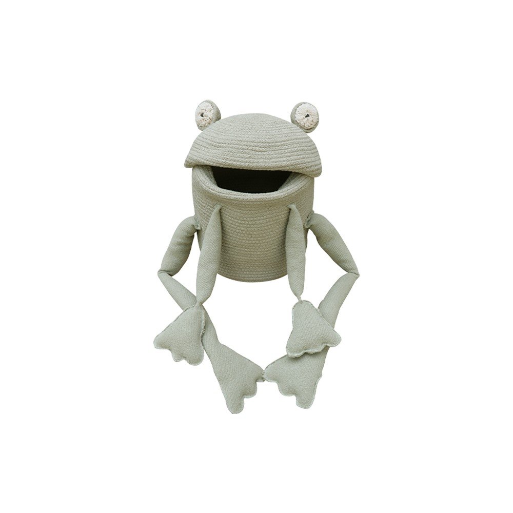 Világoszöld textil játéktároló kosár ø 23x35 cm Fred the Frog – Lorena Canals