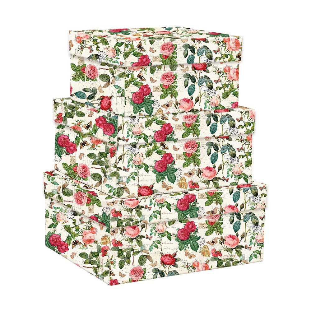 Ajándékdoboz készlet 3 db-os Vintage Roses – Kartos
