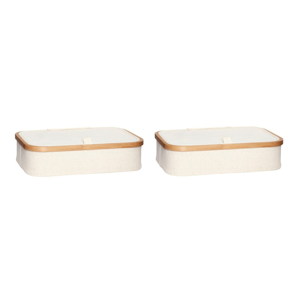 Bamboo 2 db-os bézs textil rendszerező szett - Hübsch
