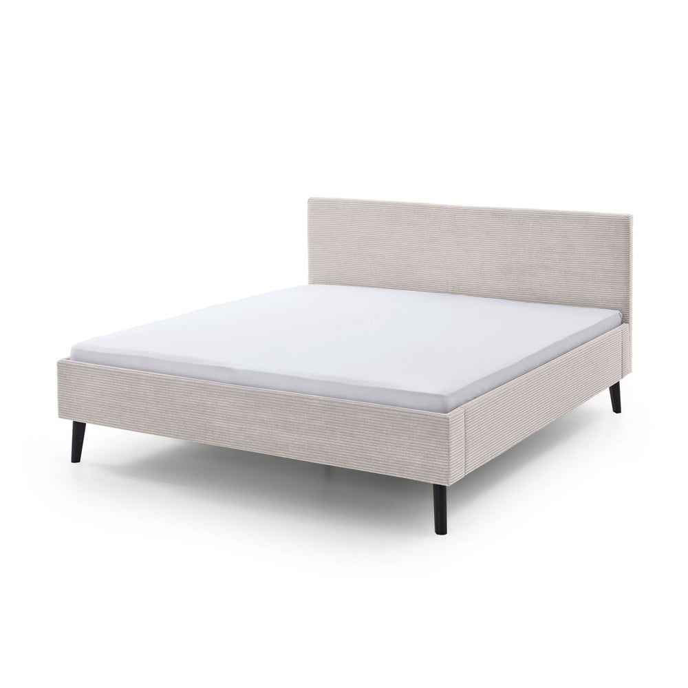 Bézs kárpitozott franciaágy 180x200 cm Avola – Meise Möbel