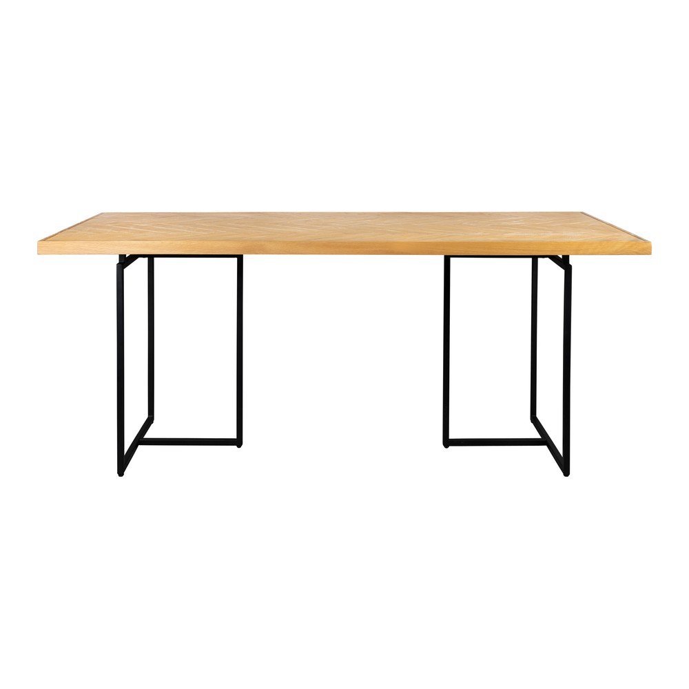 Étkezőasztal tölgyfa dekoros asztallappal 90x180 cm Class – Dutchbone