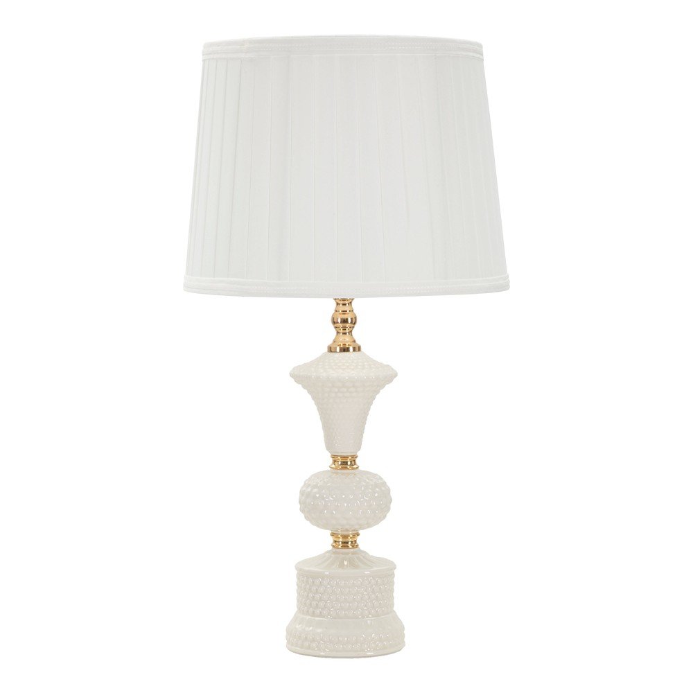 Fehér asztali lámpa textil búrával (magasság 57 cm) Caserta – Mauro Ferretti