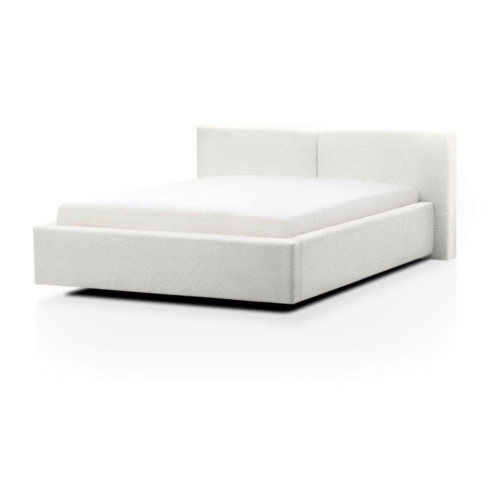 Fehér kárpitozott ágyneműtartós franciaágy ágyráccsal 180x200 cm Cube – Meise Möbel