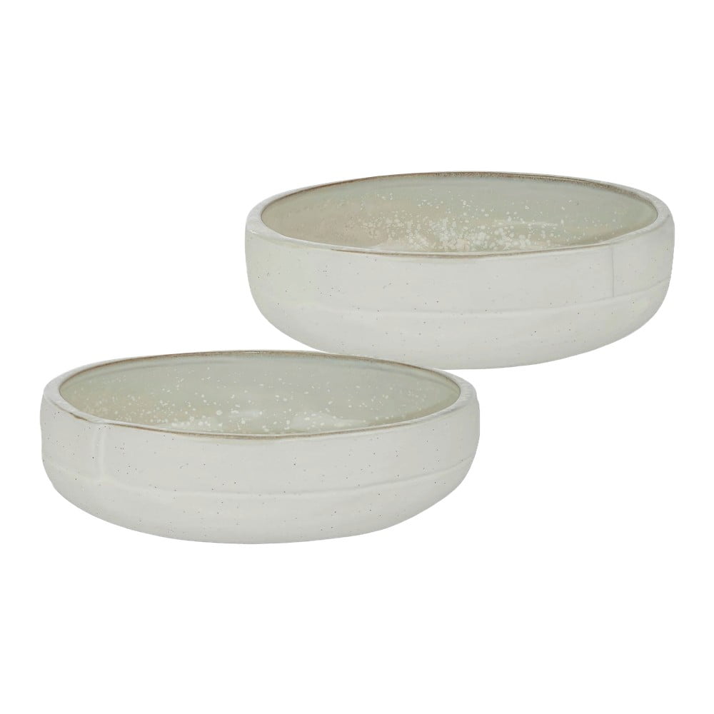 Fehér kő tálka szett 2 db-os ø 13