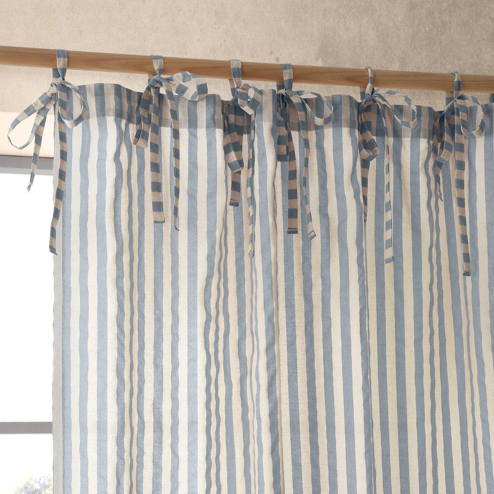 Kék fényáteresztő függöny 140x229 cm Zanzibar Stripe – Pineapple Elephant