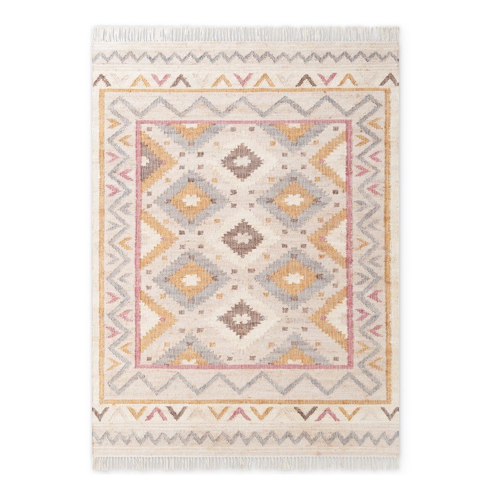 Krémszínű kézi szövésű juta szőnyeg 80x150 cm Roya Imani – Elle Decoration