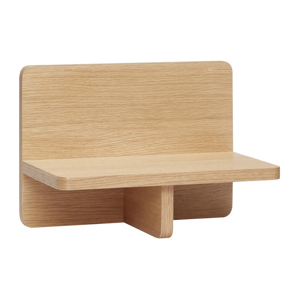 Natúr színű fali polc tölgyfa dekorral 35 cm Less – Hübsch