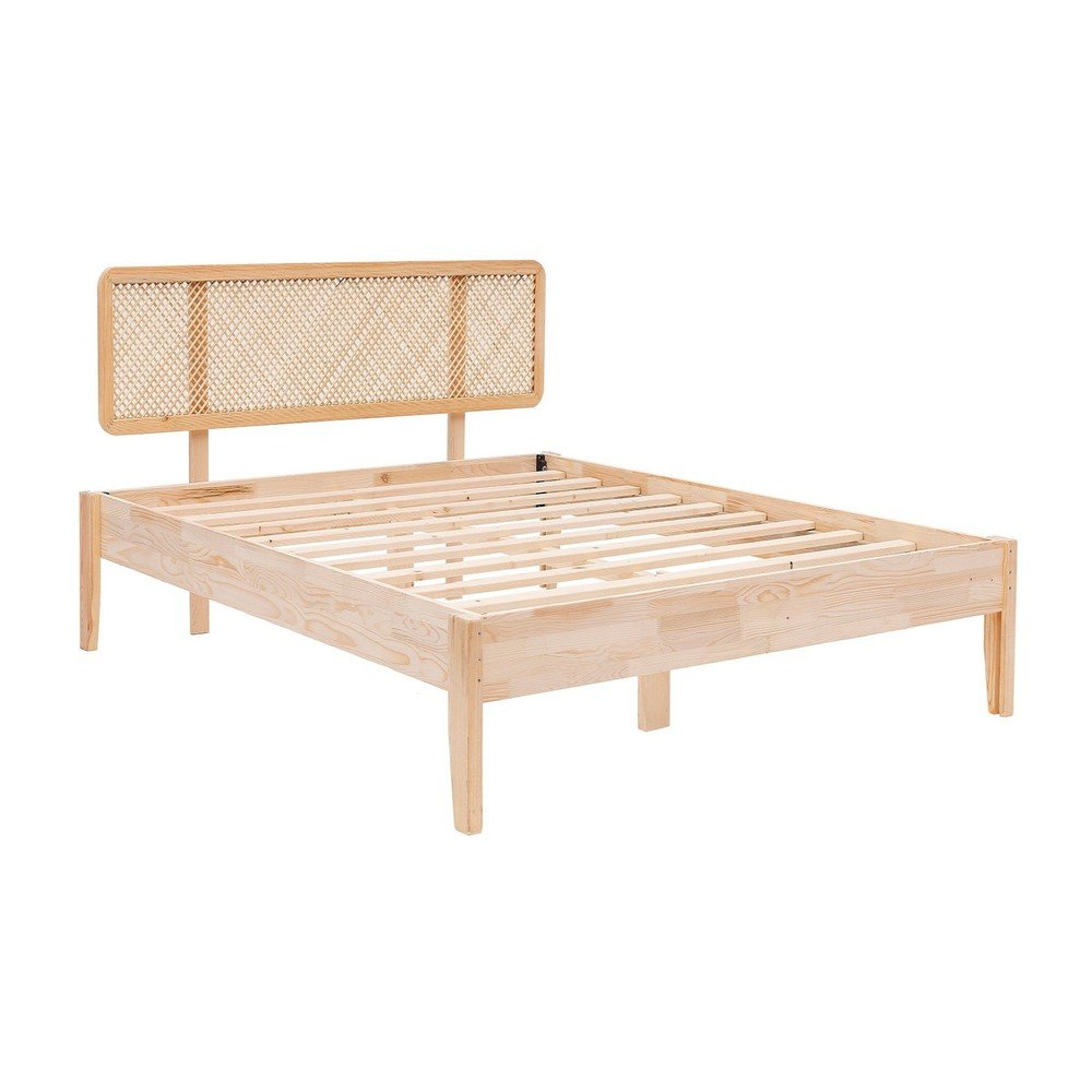 Natúr színű lucfenyő egyszemélyes ágy ágyráccsal 90x200 cm Izabelya – Kalune Design