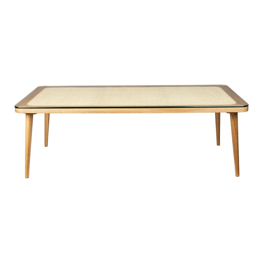 Natúr színű üveg dohányzóasztal 60x120 cm Haru – White Label
