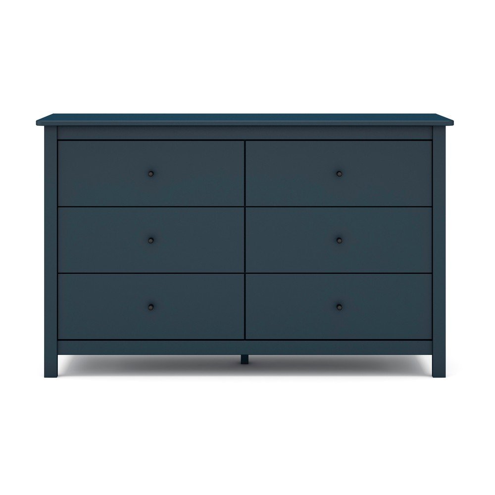 Sötétkék borovi fenyő alacsony komód 130x80 cm Misti – Marckeric