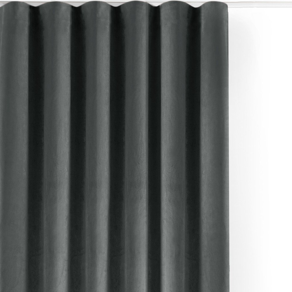 Sötétszürke bársony dimout (részleges sötétítő) függöny 140x175 cm Velto – Filumi