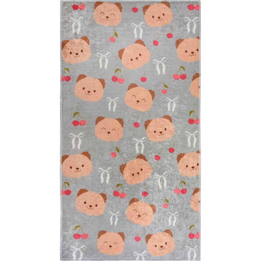 Szürke-barna mosható gyerek szőnyeg 60x100 cm Cute Teddies – Vitaus