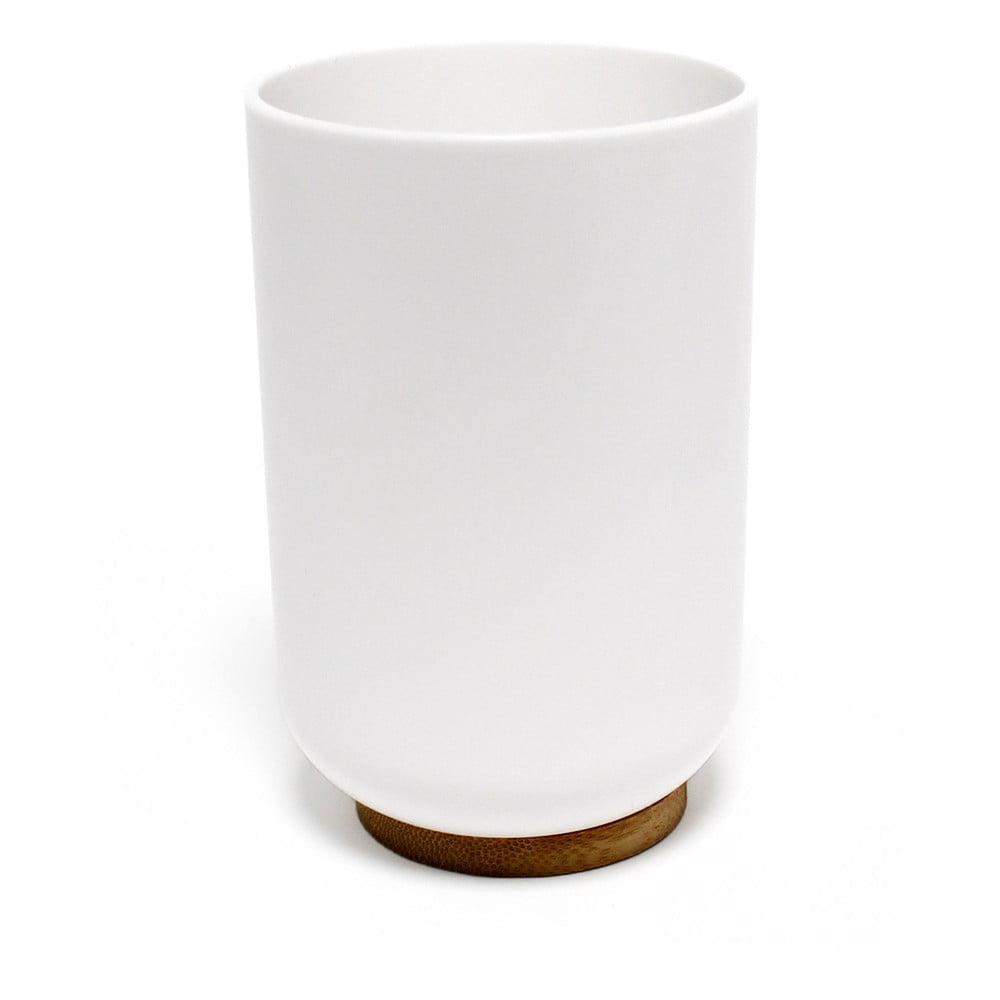 Fehér műanyag fogkefetartó pohár Smart – douceur d'intérieur