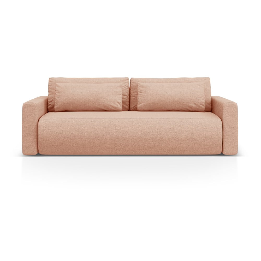 Rózsaszín kinyitható tárolóhelyes kanapé 238 cm Belfast – Cosmopolitan Design