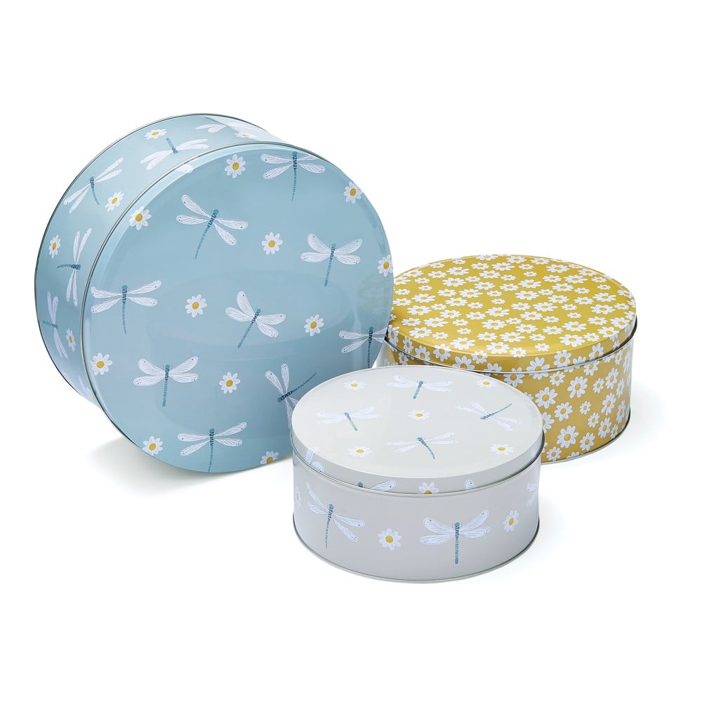 Süteménytartó acél doboz szett 3 db-os English Meadow – Cooksmart ®