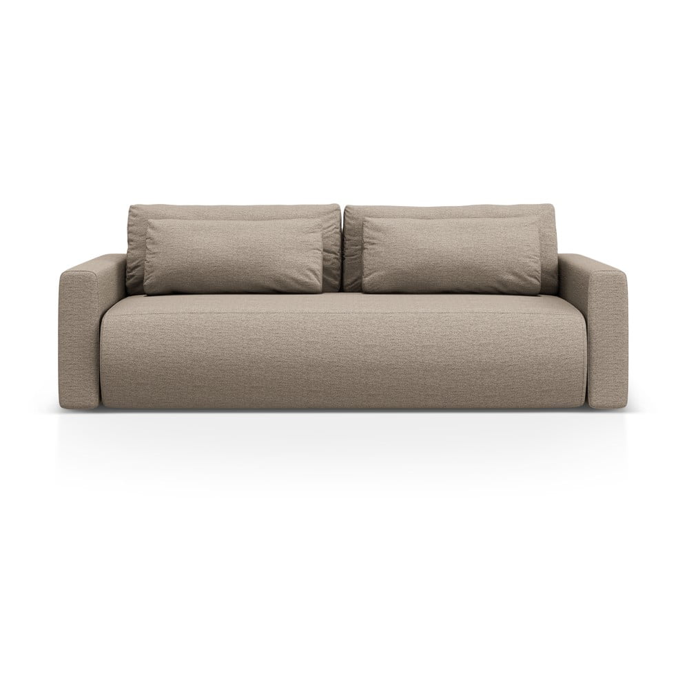 Világosbarna kinyitható tárolóhelyes kanapé 238 cm Belfast – Cosmopolitan Design