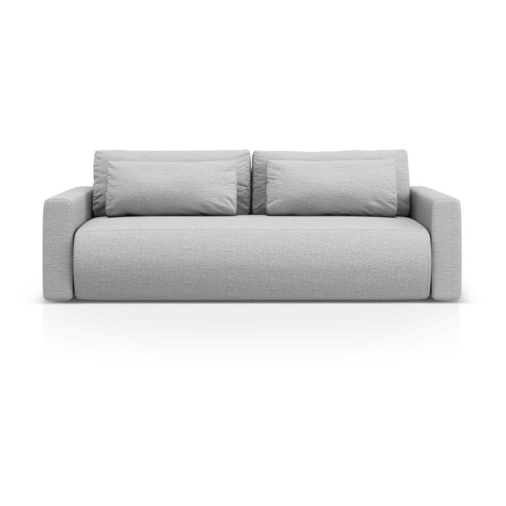 Világosszürke kinyitható tárolóhelyes kanapé 238 cm Belfast – Cosmopolitan Design