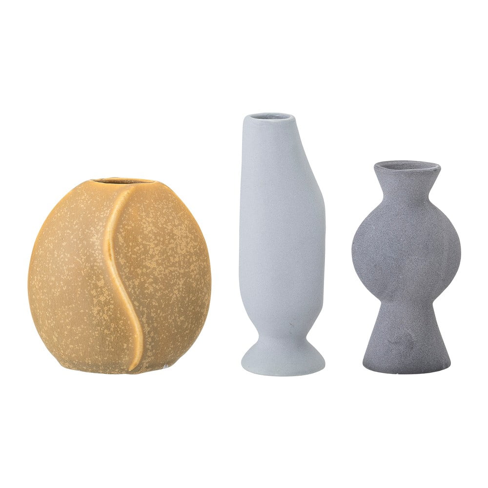 Agyagkerámia kézzel készített váza készlet 3 db-os (magasság 12