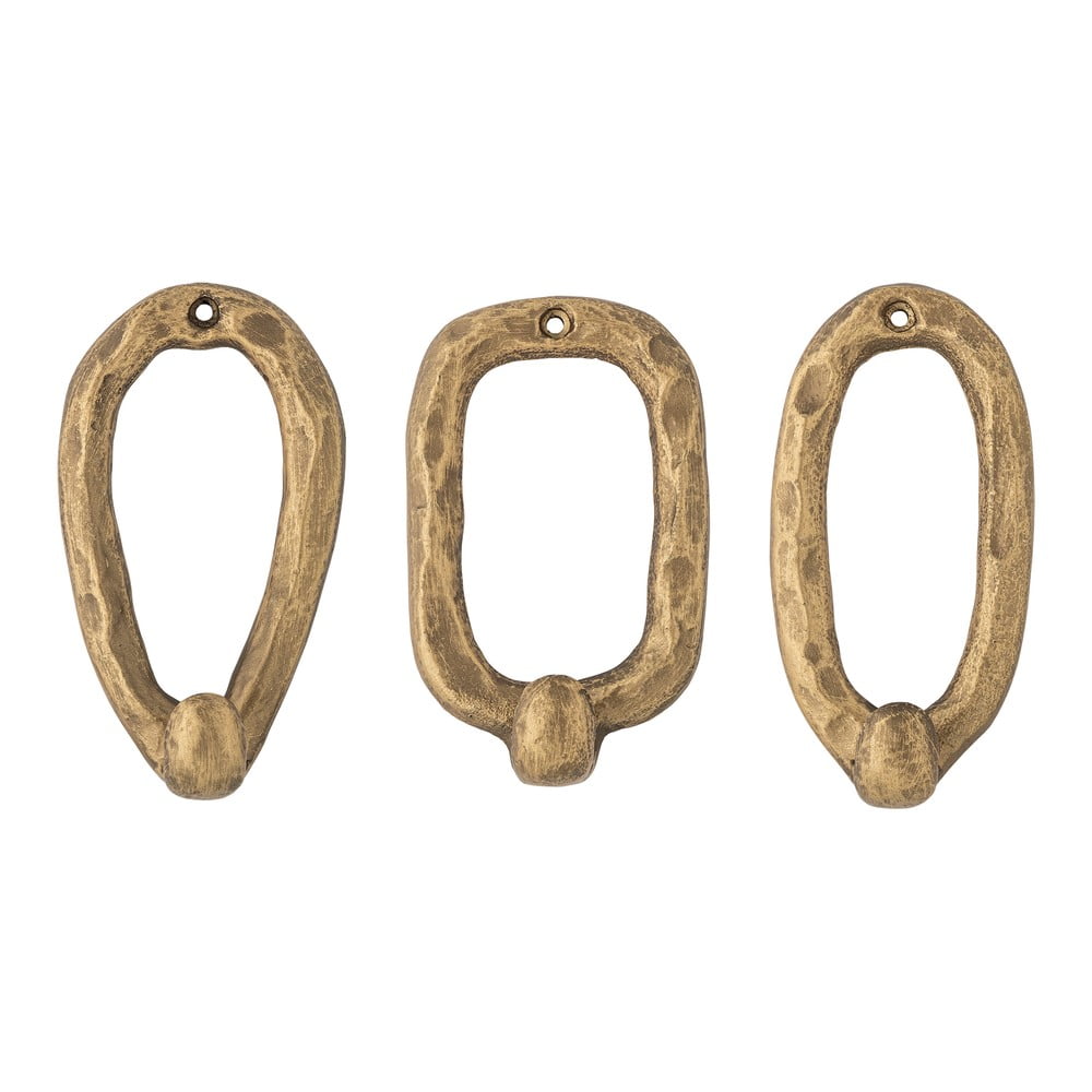 Aranyszínű fém akasztó szett 3 db-os Cias – Bloomingville