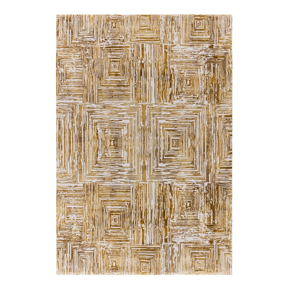 Aranyszínű szőnyeg 160x230 cm Kuza Lines Gold – Asiatic Carpets