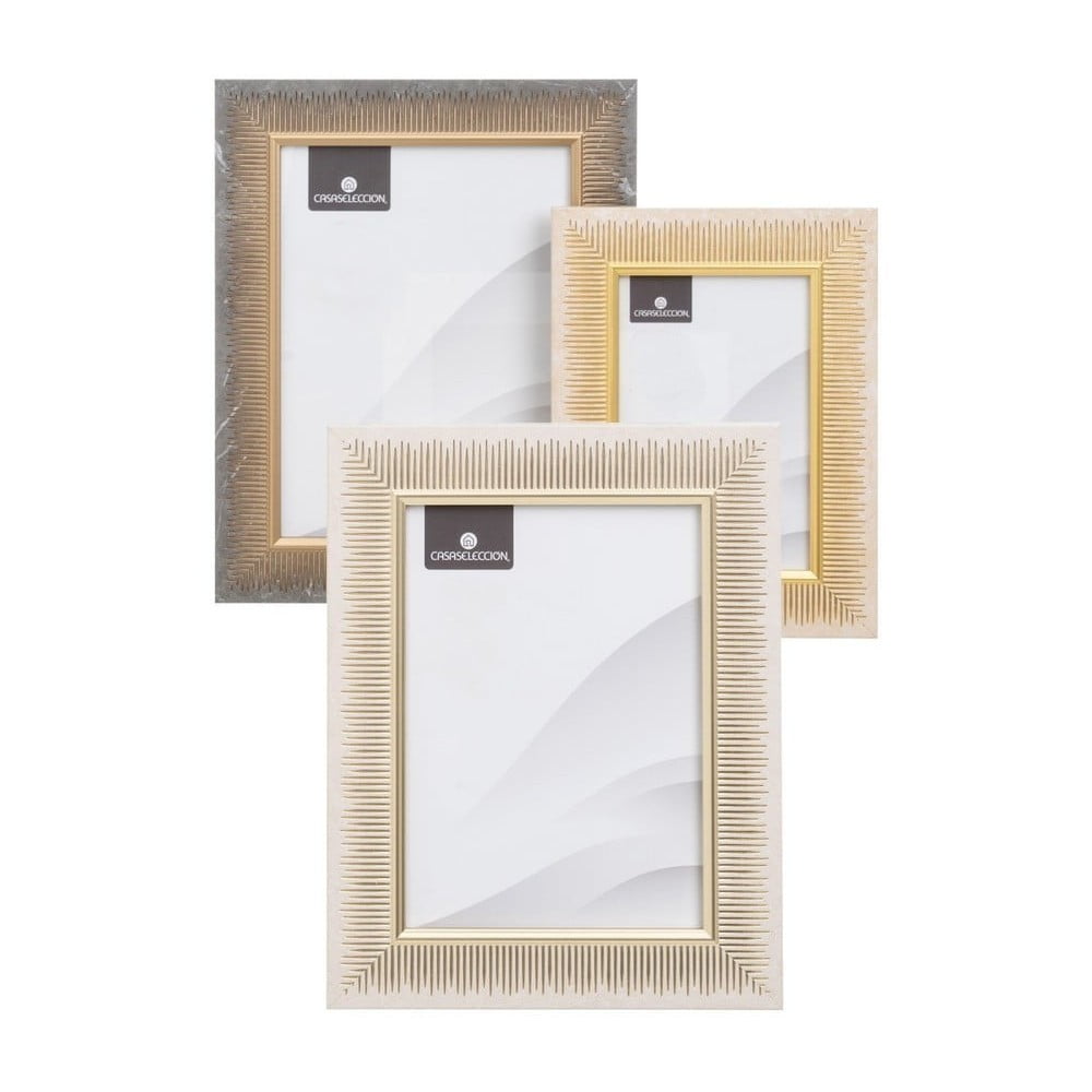 Barna-natúr színű műanyag álló-fali képkeret szett 3 db-os 19x24 cm – Casa Selección