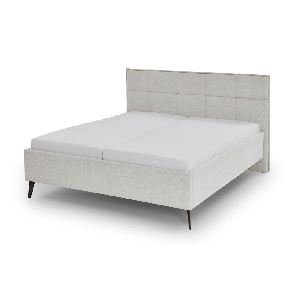 Bézs ágyneműtartós franciaágy ágyráccsal 200x200 cm Paulo – Meise Möbel