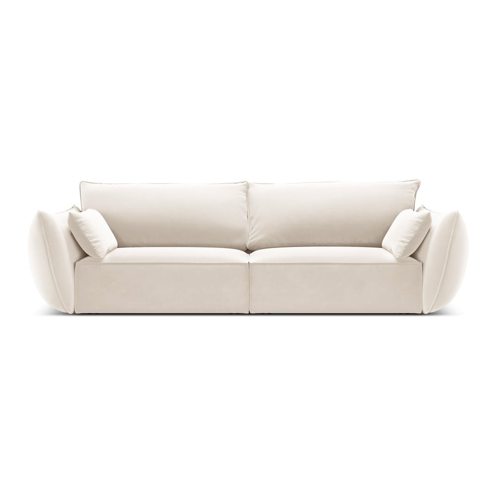 Bézs bársony kanapé 208 cm Vanda – Mazzini Sofas
