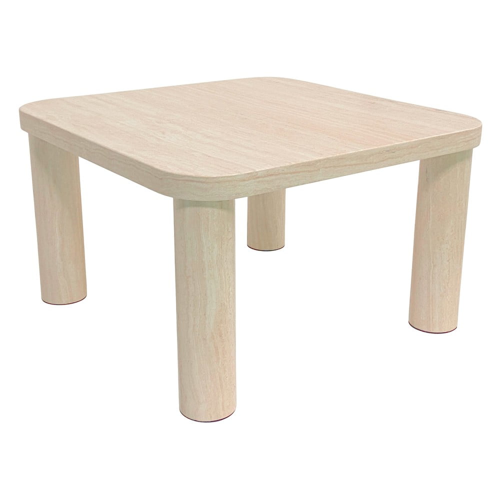 Bézs dohányzóasztal márvány dekorral 60x60 cm Solano – Actona