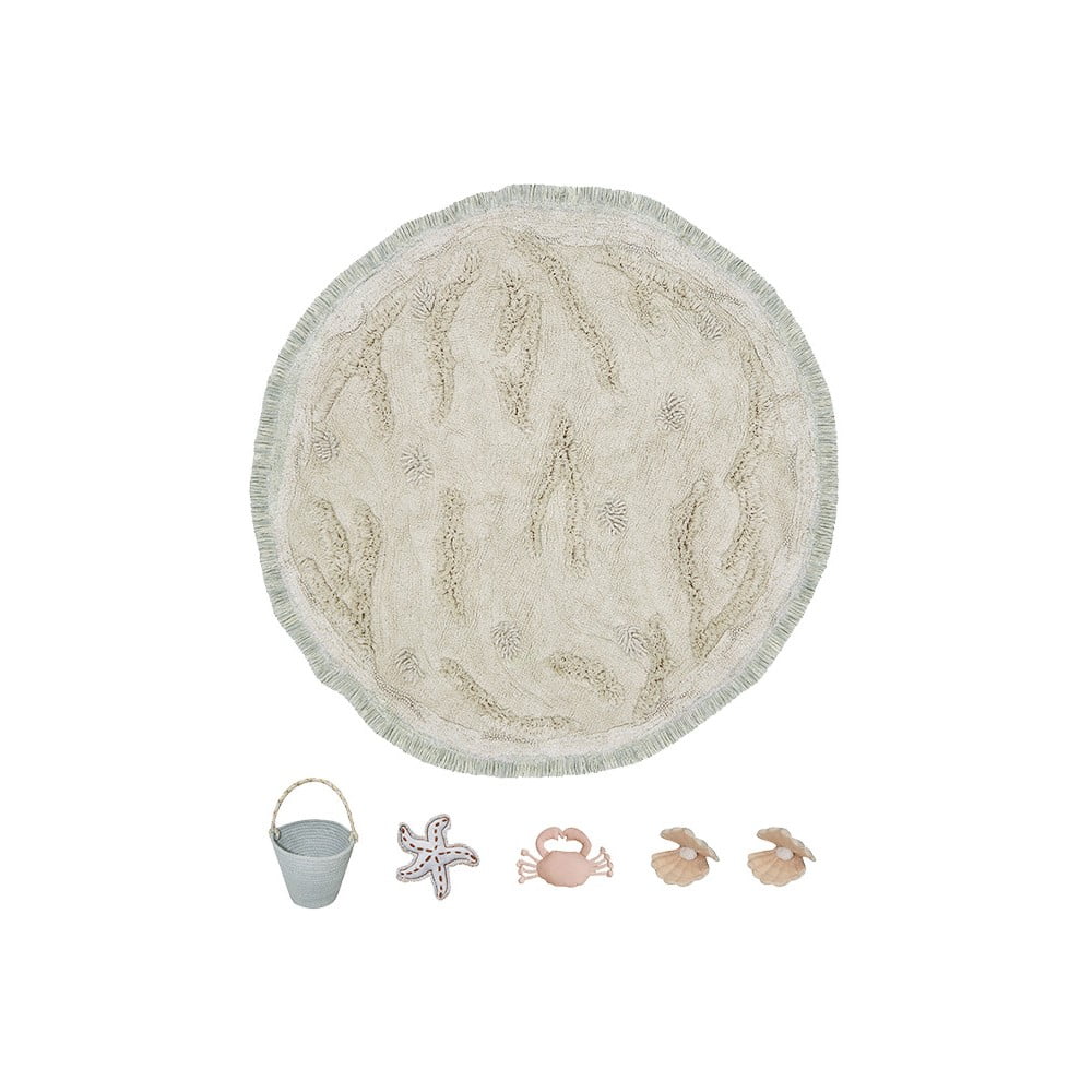 Bézs pamut gyerek játszószőnyeg ø120 cm Island – Lorena Canals