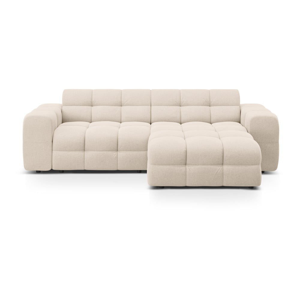 Bézs sarokkanapé (jobb oldali-heverő résszel) Kendal – Micadoni