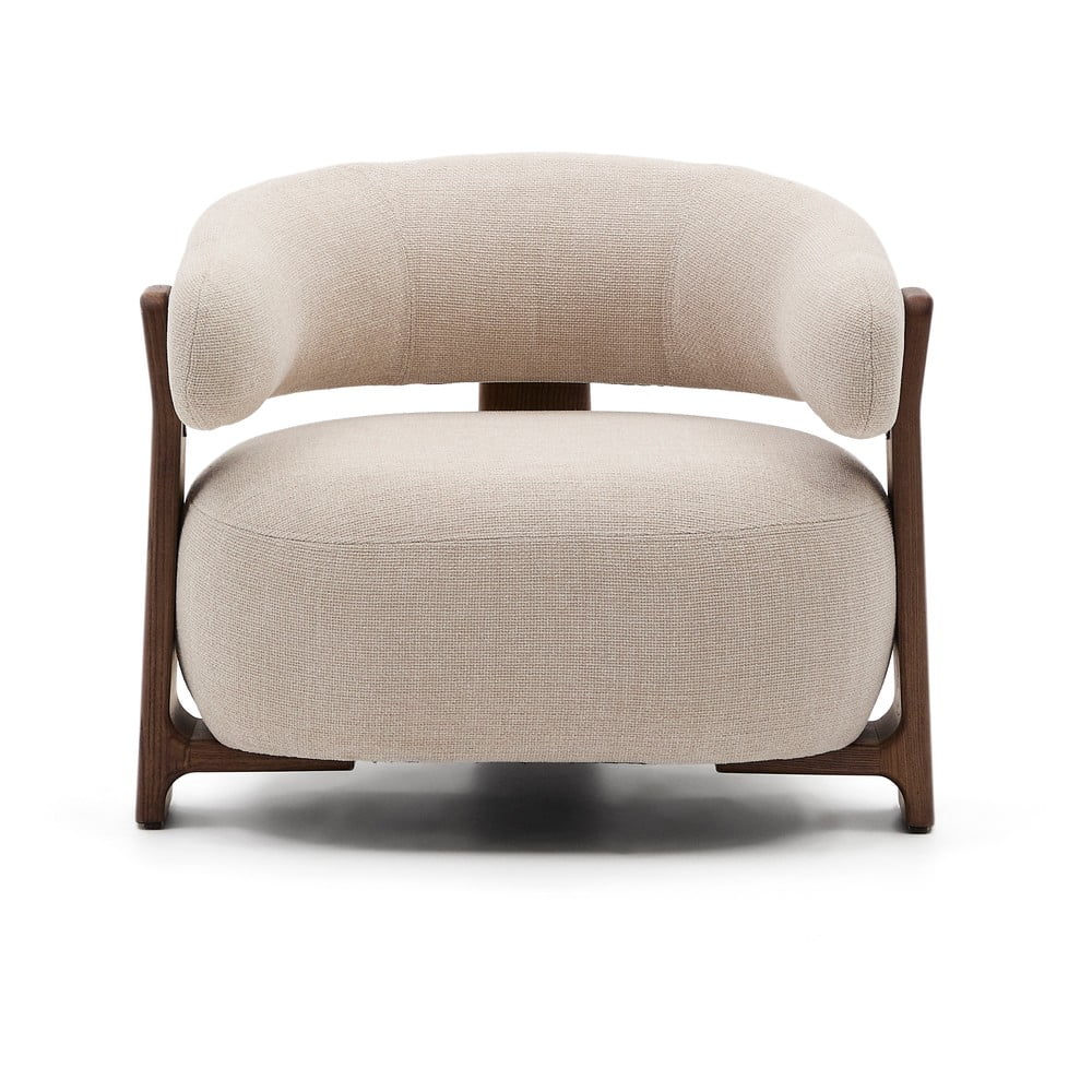 Bézs zsenília fotel Granite – Kave Home