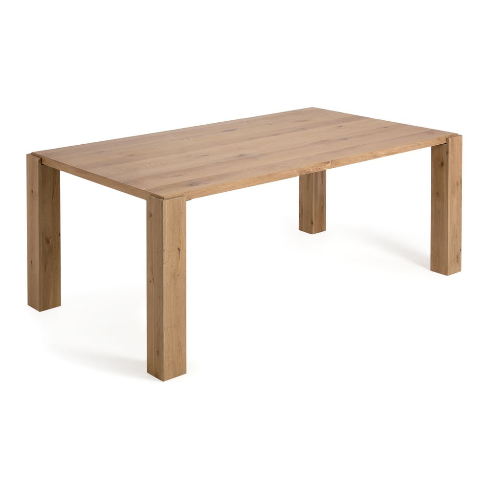 Étkezőasztal tölgyfa dekorral 100x200 cm Deyanira – Kave Home