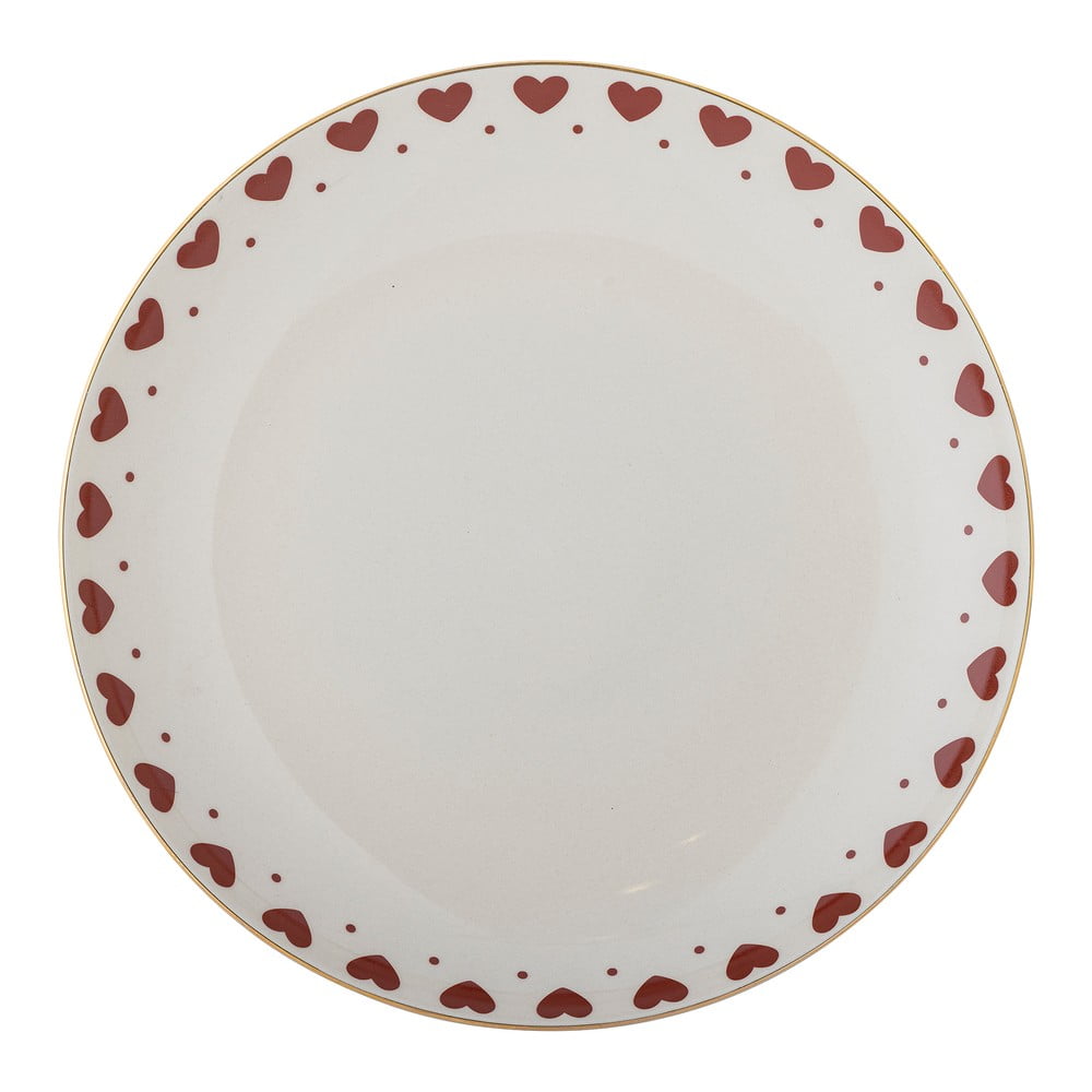 Fehér agyagkerámia tányér karácsonyi mintával ø 26