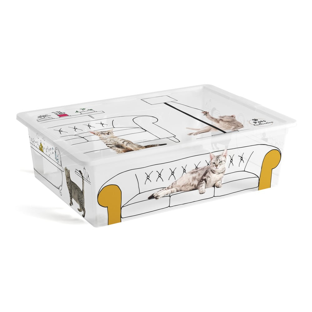 Fehér fedeles műanyag tárolódoboz 55x39x16 cm C Box Style – KIS