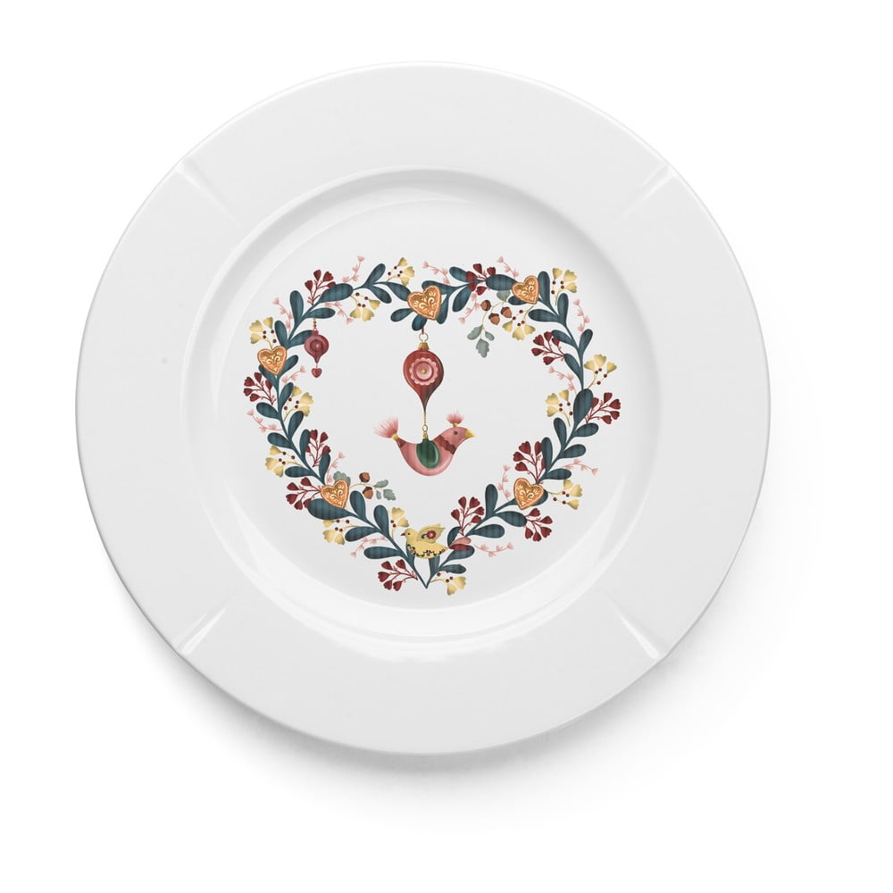 Fehér porcelán desszertes  tányér ø 19